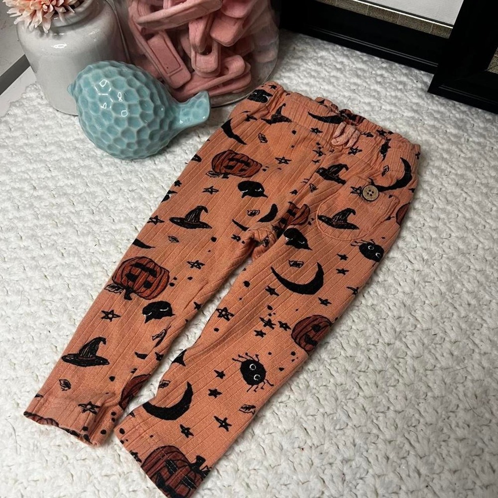 Baby Girl Casual Halloween Pant by Jessica Simpson Peach Spooky Season Fall